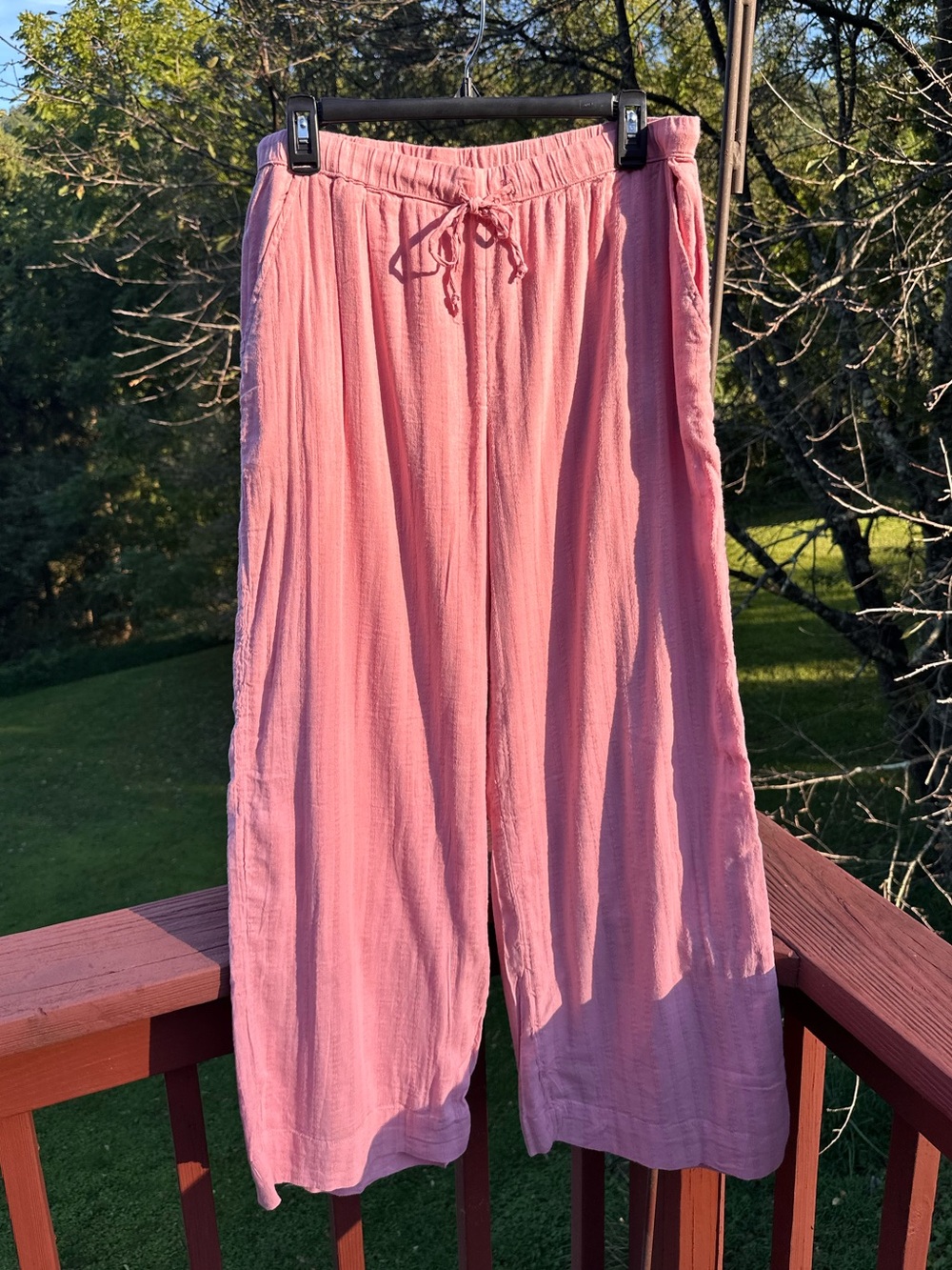 American Eagle Outfitters Wide-Leg Drawstring Pants - Dusty Pink